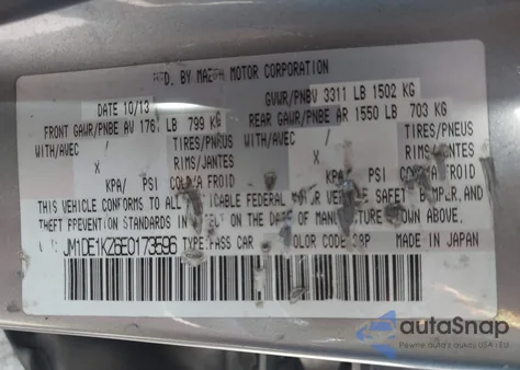 2014 Mazda Mazda2 Sport from USA, damaged, VIN JM1DE1KZ6E0173596